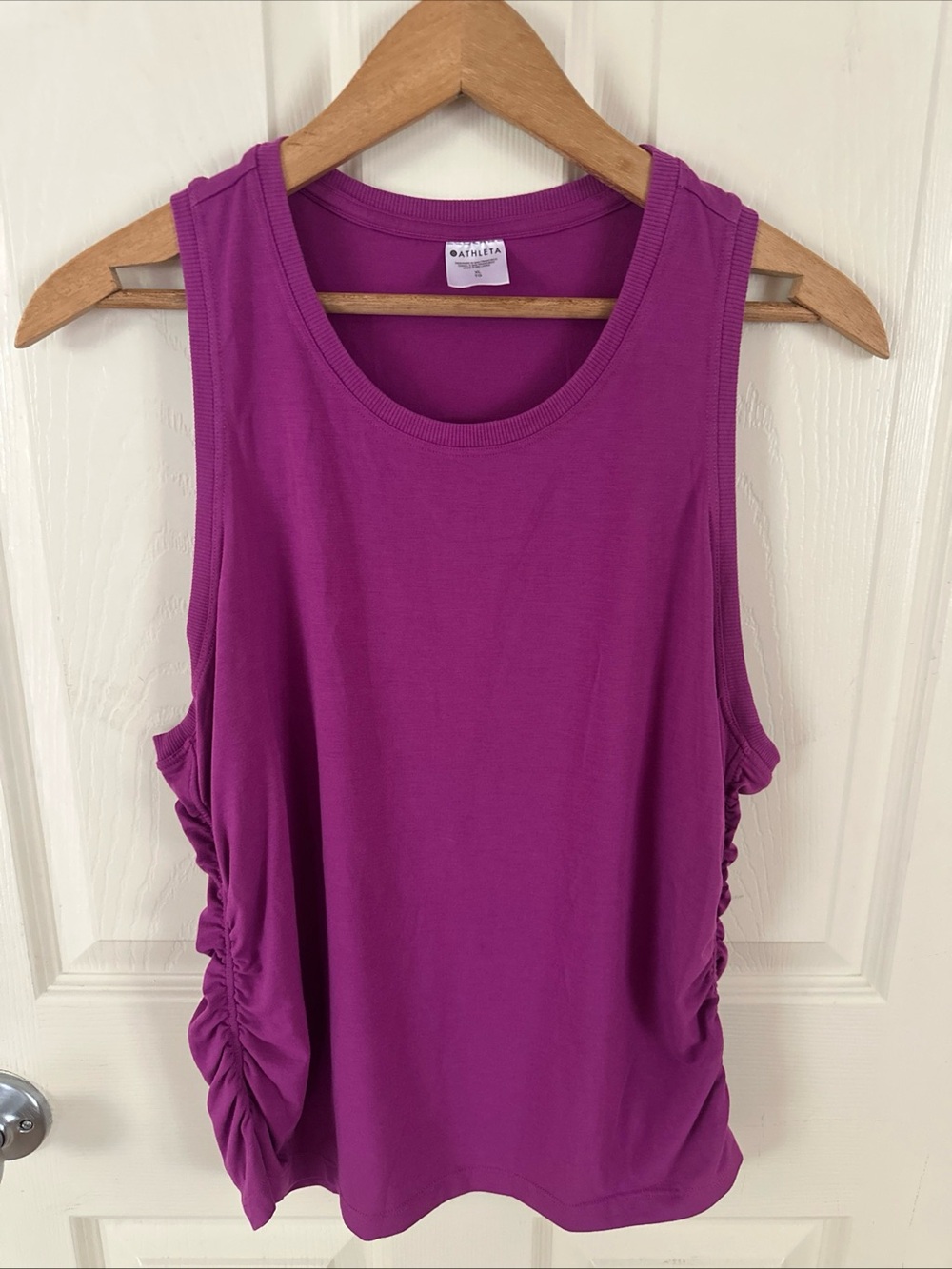 Athleta Magenta Ruched-Side Tank Top Size XL